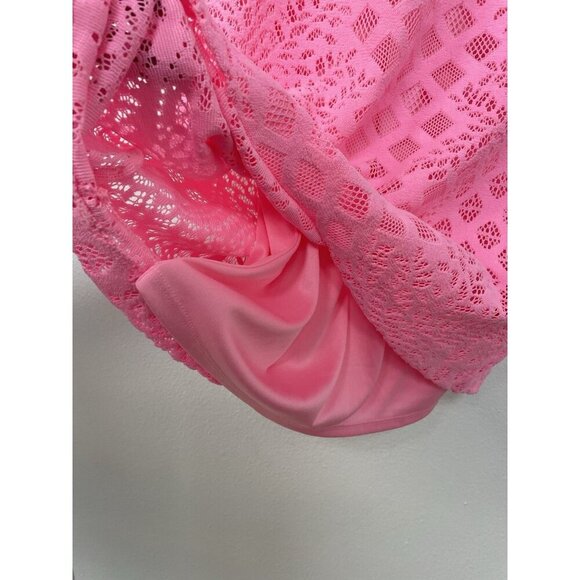 Lilly Pulitzer Halter Swing Mini Dress Lace Hot Pink Lined Size Small - Picture 7 of 15